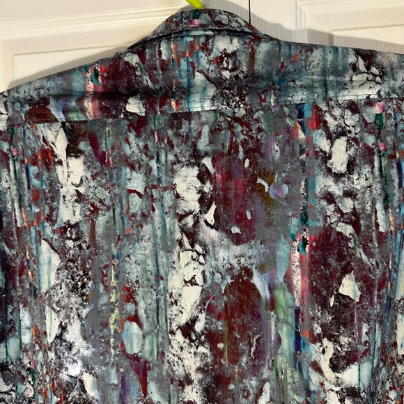 Robert Graham Men's Classic Fit Flip Cuff Button-Down Shirt 3XL Batik Cotton - Picture 5 of 16